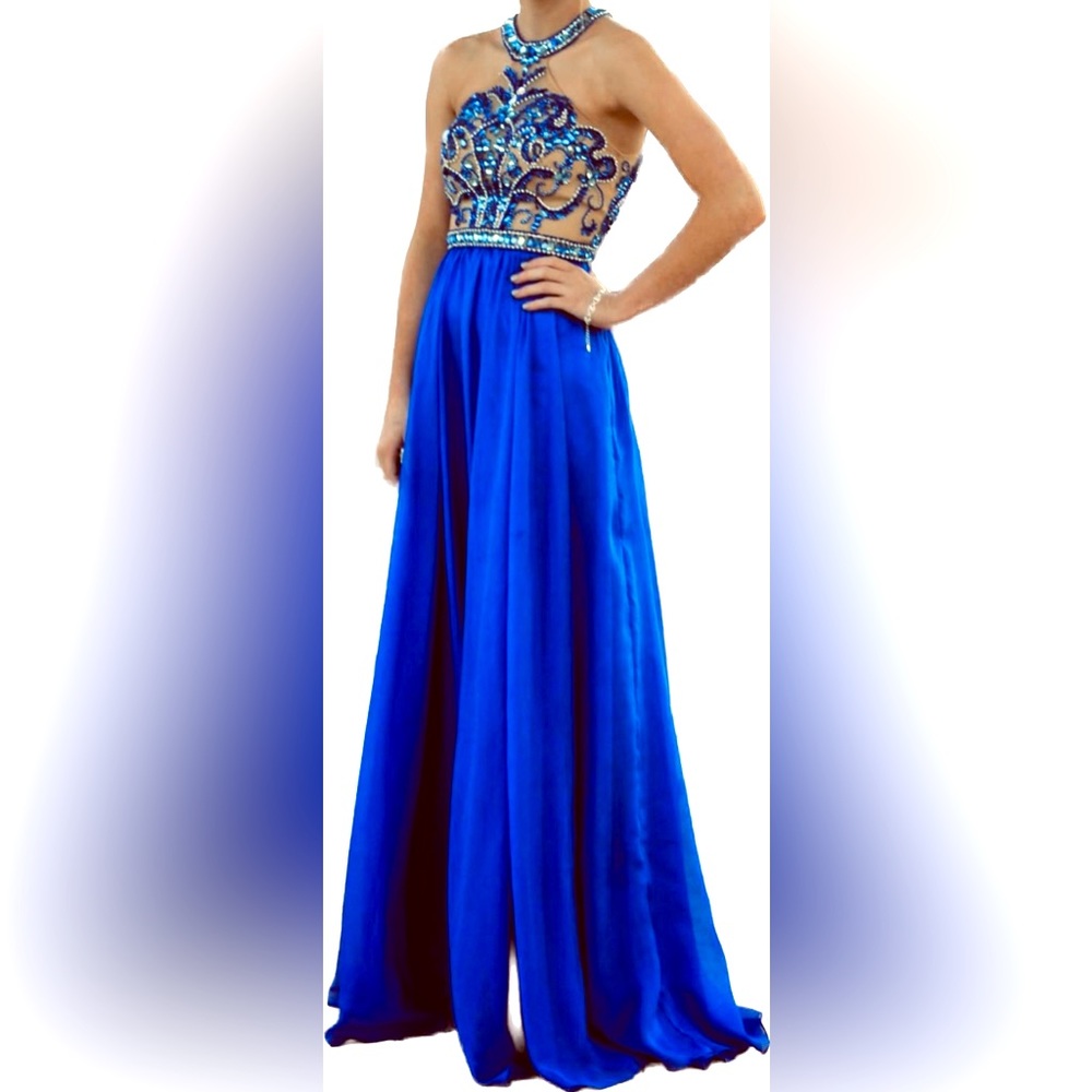Sherri Hill Evening Gown-Royal Blue Size 0